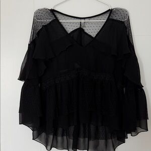 ASOS Elegant Black Ruffled Women's Top